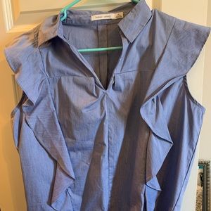 Blue ruffle top